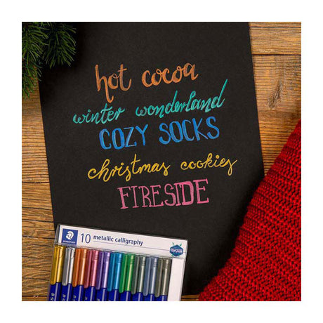 Ensemble métallique de stylos de calligraphie Quantore - 10 couleurs