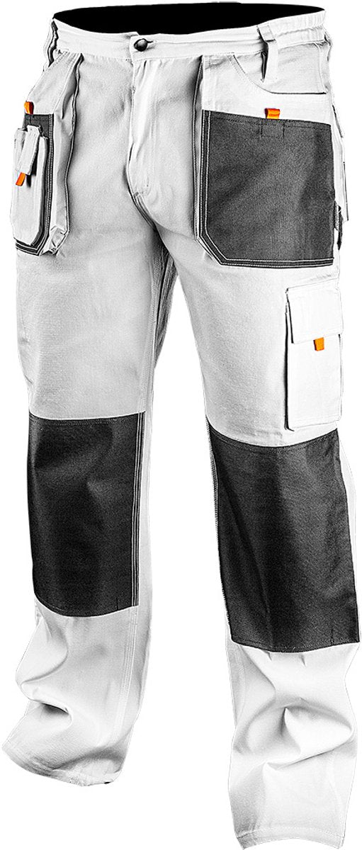 Neo tools pantalon de travail pour peintres blanc xl 56 protection oxford 35% coton-65% polyester 267 gr m2 ce-en340