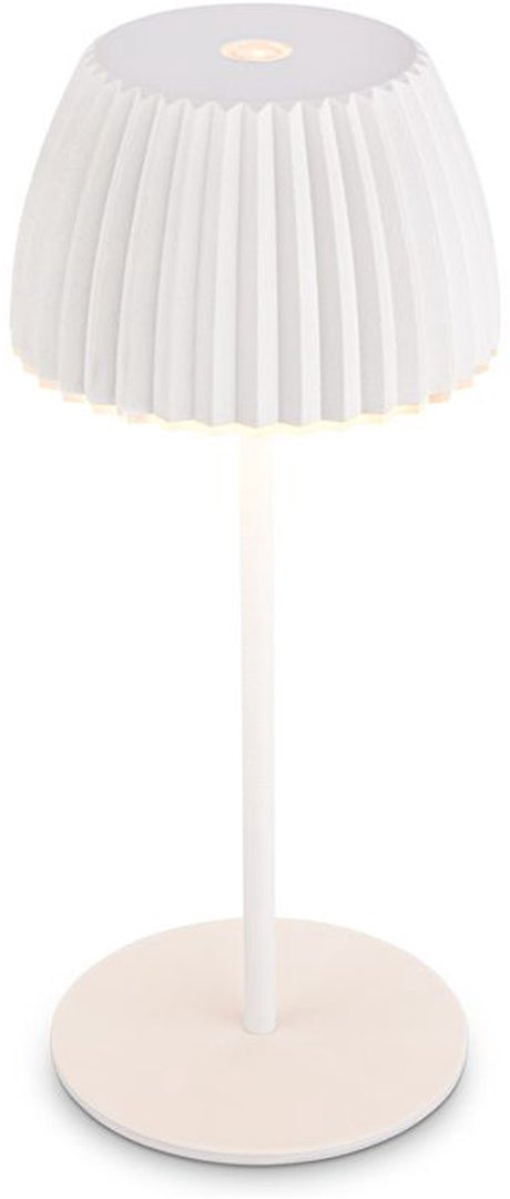 B.k.licht briloner champ mini - mini lampe de table rechargeable - lampe sans fil - dimmable au toucher - pour l'intérieur et l'extérieur - lauréat du prix du design allemand 2025 - blanc - ø8,5 x 20cm