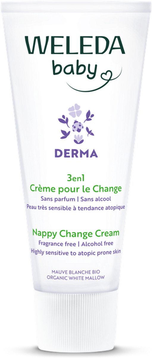 Weleda baby derma baume fesses 3 en 1 - pommade fesses - réduit les rougeurs restaure la peau irritée - protège de l'humidité - ingrédients 100% naturels - 50 ml