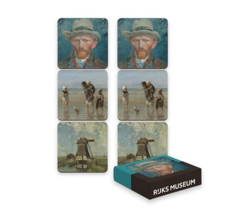 Sous-verres chefs-d'œuvre du 19ème siècle 6 pcs