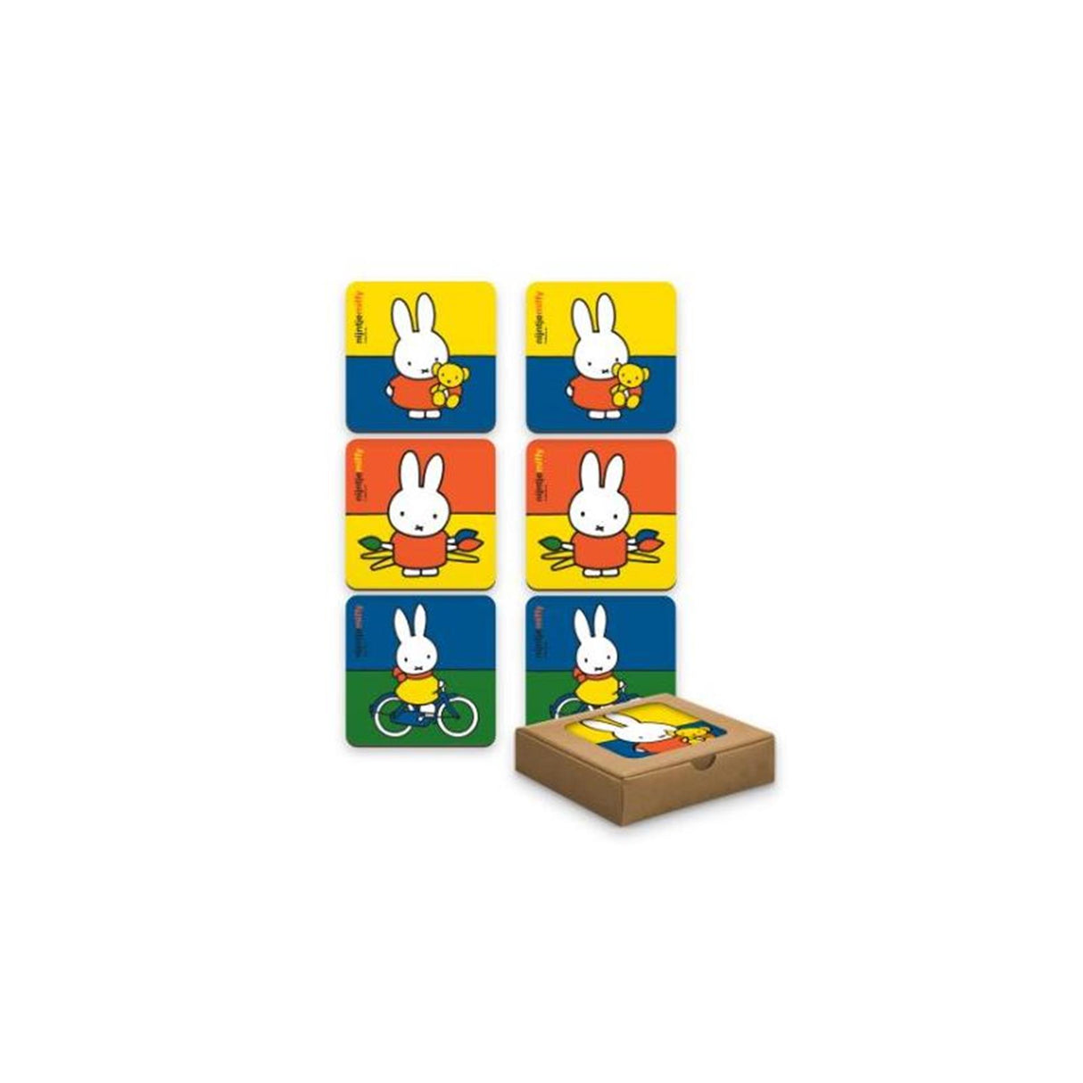 Sous-verres Miffy couleurs liège boîte de 6 pièces