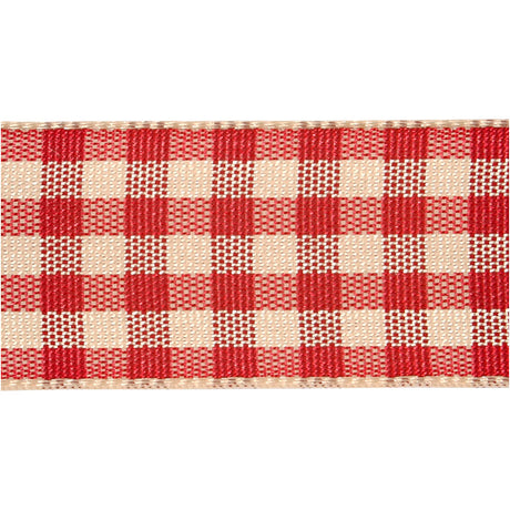 Société créative https : www.cchobby.nl checkered-ribbon-w-20-mm-antique-red-white-25-m-1-roll