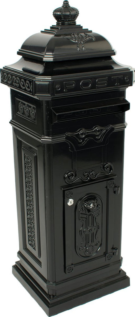 V-part - kolombrievenbus - cast aluminium powder coated - zwart - brievenbus