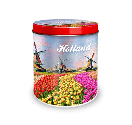 Boîte de rangement Holland champ de tulipes Ø10x11,5cm