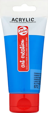 Talens art création peinture acrylique tube 75ml cyan primaire 572