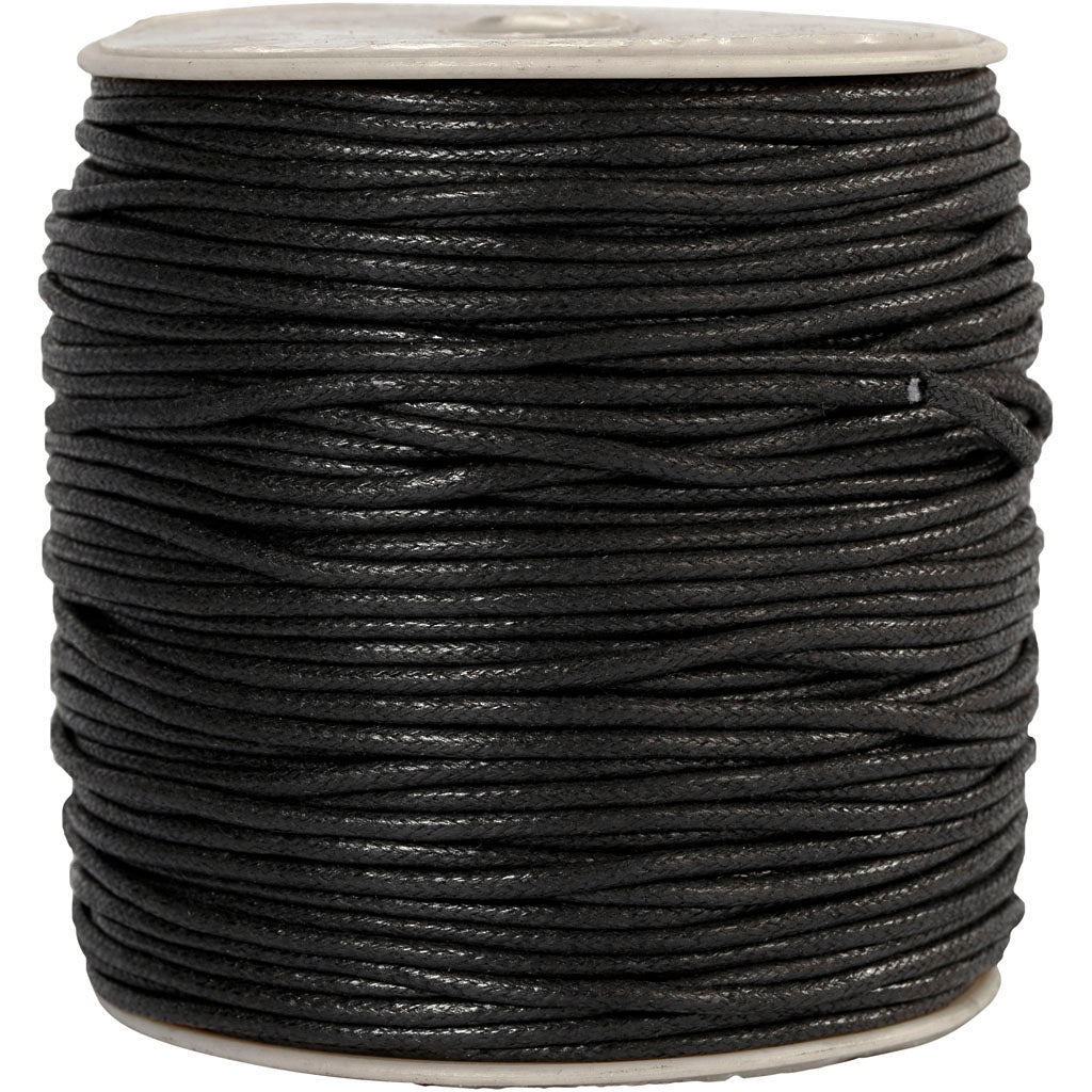 Cordon en coton Creativ company, épaisseur 2 mm, noir, 100 m 1 boîte