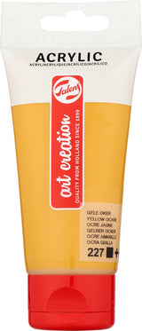 Talens art création peinture acrylique tube 75ml ocre jaune 227