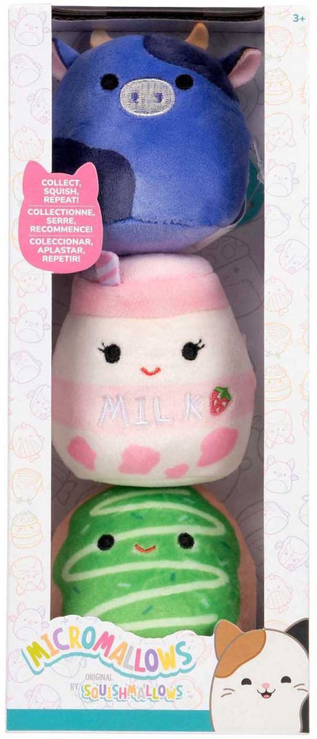 Peluche peluche Jazwares squishmallows - micromallows ingred, amélie, daisuke - 3pcs.