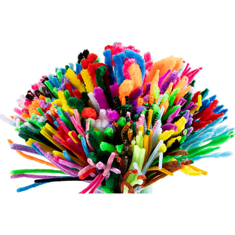 Creativ company chenille, l: 30 cm, épaisseur 6-15 mm, différentes couleurs, 500 div 1 boîte