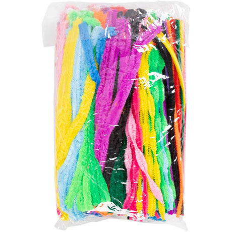 Creativ company chenille, l: 30 cm, épaisseur 6-15 mm, différentes couleurs, 500 div 1 boîte