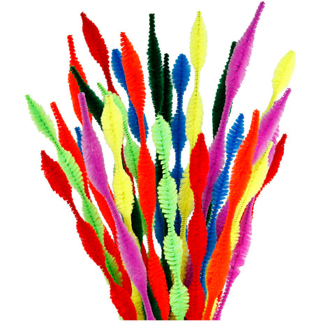 Creativ company chenille, ondulé, L: 30 cm, épaisseur 5-12 mm, différentes couleurs, 28 div 1 boîte