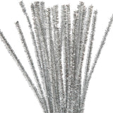 Société créative https : www.ccobby.nl chenille-l-30-cm-thickness-6-mm-glitter-silver-24-piece-1-box
