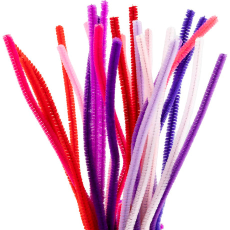 Société créative https: www.ccobby.nl chenille-l-30-cm-thickness-6-mm-purple-pink-harmonie-25-piece-1-box