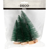 Creativ Company Trees de Noël divers avec debout en bois, 3e.