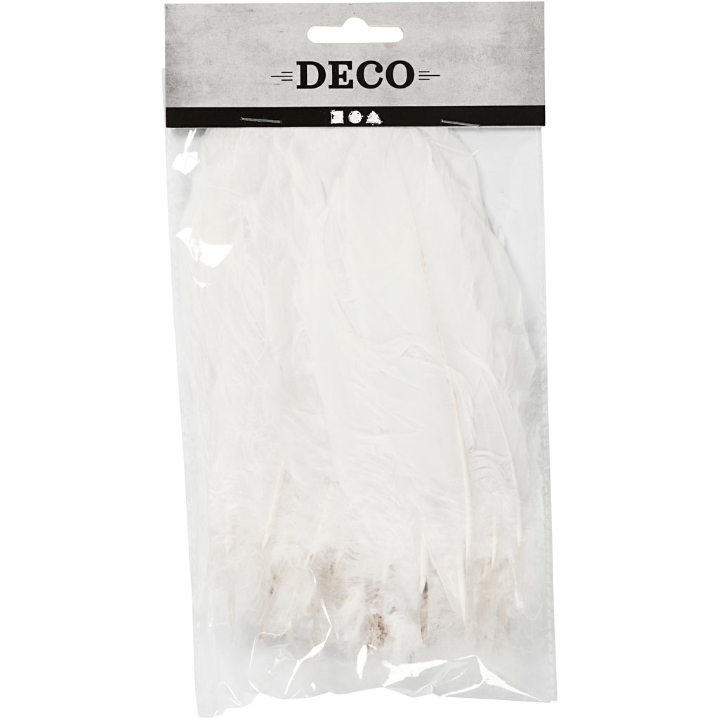 Plumes Creativ Company, taille 10-18, blanches, 70 pièces 1 sachet