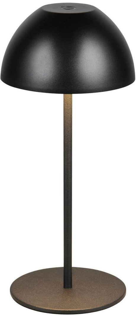 Rl vis ta lumière réalité ortiz - lampe de table - noir mat - incl. 1x SMD 2 W - on off touch - variateur à capteur - connexion USB - fonction mémoire - rechargeable - sans fil - lampe d'extérieur - IP44