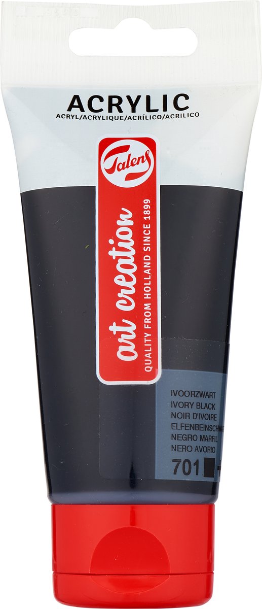 Talens art création peinture acrylique tube 75ml noir ivoire 701