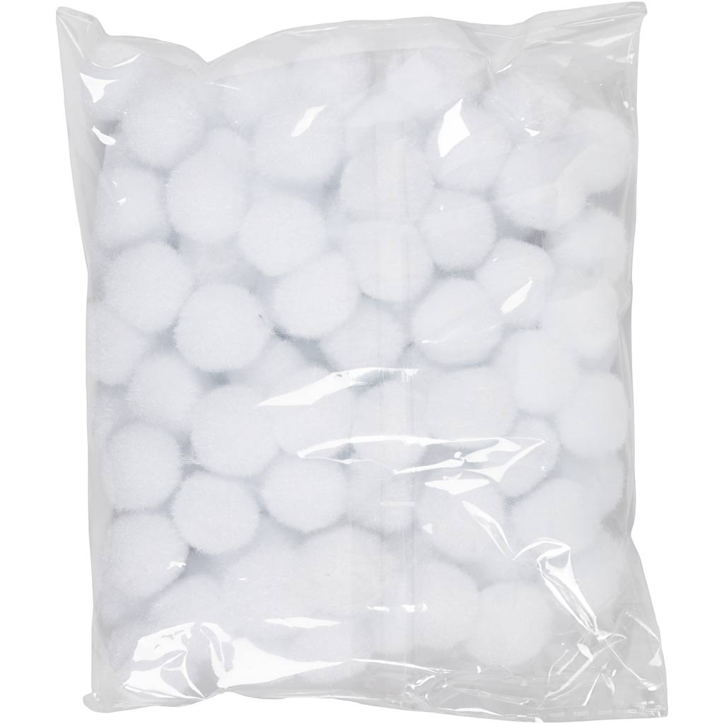 Pompons Creativ company, d 20 mm, blanc, 100 pièces 1 boîte