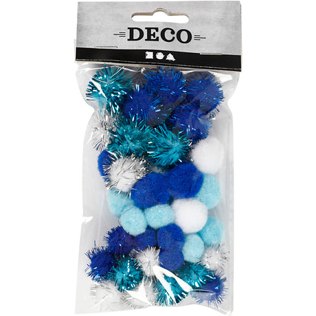 Pompons Creativ company, d 15+20 mm, différentes couleurs, 48 div 1 boîte