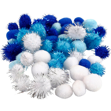 Pompons Creativ company, d 15+20 mm, différentes couleurs, 48 div 1 boîte