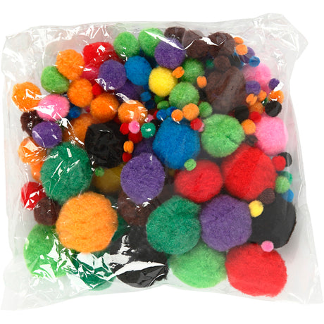 Pompons de l'entreprise Creativ, d 5-40 mm, env. 150 pièces, différentes couleurs, 42 g 1 boîte