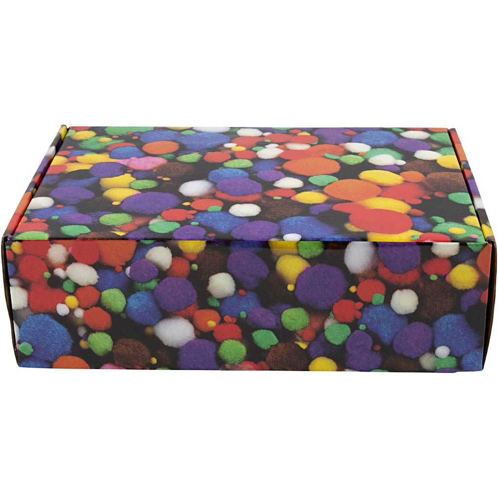 Pompons de l'entreprise Creativ, d 5-40 mm, env. 720 pièces, différentes couleurs, 200 g 1 boîte
