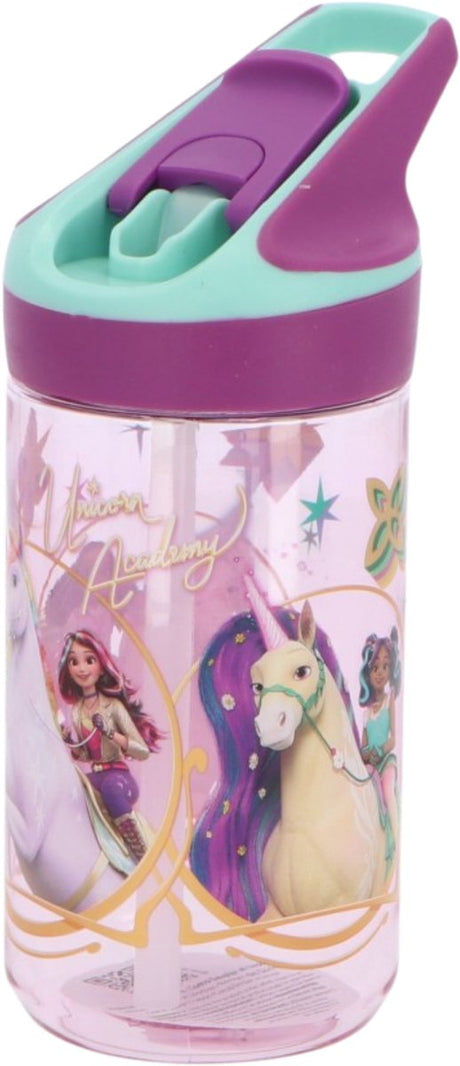 Stor unicorn academy tritan premium gourde - 480 ml - se ferme bien - gourde pour enfants - violet turquoise