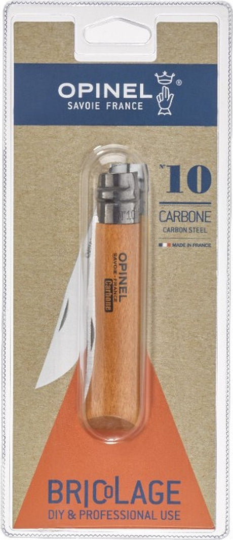 Couteau de poche Opinel n°10 - blister bois acier carbone
