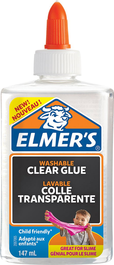 Colle pva incolore d'Elmer's | 147 ml | lavable et adapté aux enfants | idéal pour faire du slime et du bricolage