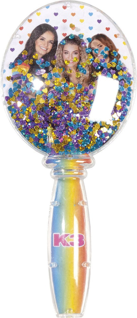 Brosse à cheveux pour enfants Totum K3 Glitter - Jouet filles junior à partir de 3 ans - avec paillettes mobiles - Studio 100 Kids Beauty