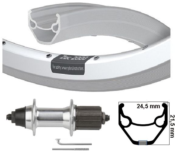 KGS bakhjul 28 tommer (622) Rim Silver Cass 8-9 SP-feil