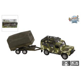 Globe terrestre enfant land rover avec remorque militaire moulé sous pression pb 27cm