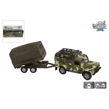 Globe terrestre pour enfants avec remorque militaire