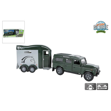 Globe terrestre enfant land rover avec remorque 26cm