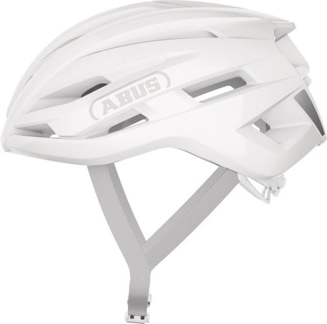 Casque de vélo Abus Stormchaser Ace Pure White M - 54-58 cm - Blanc - Convient pour une utilisation sur les vélos de course - Vélos gravel - 220 g