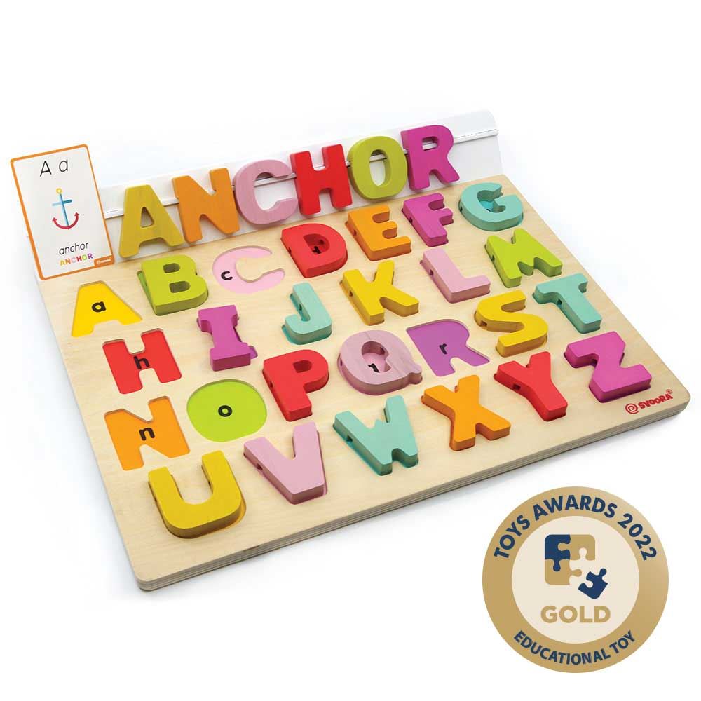 Houten alfabet puzzel: mijn eerste engel