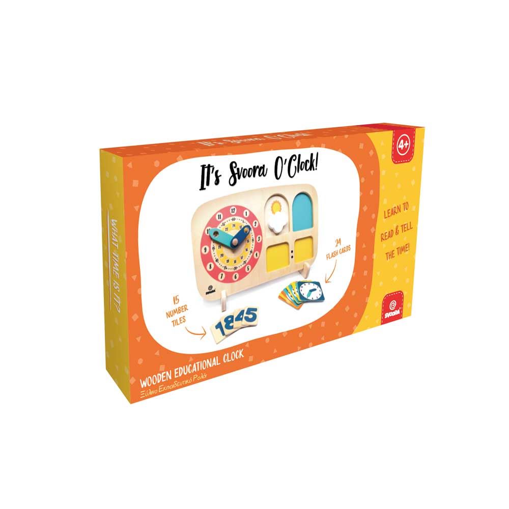 Educatief spel, houten klok tijdspel. 4+