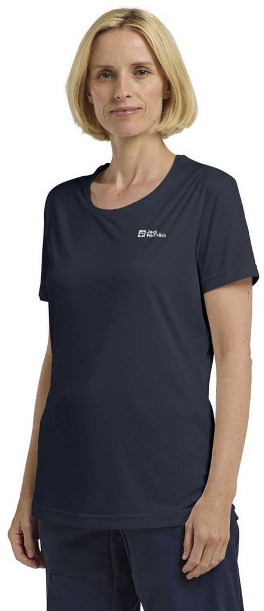 T-shirt technique Jack wolfskin manches courtes bleu xl femme