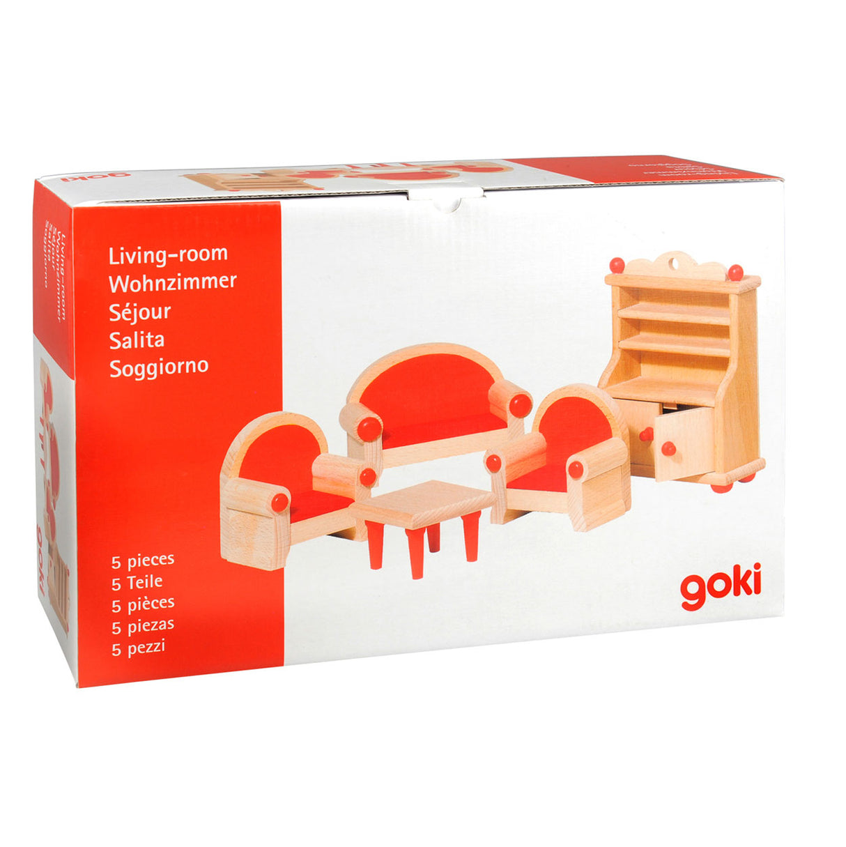 Goki Dollhouse Furniture Living Room, 5dlg.