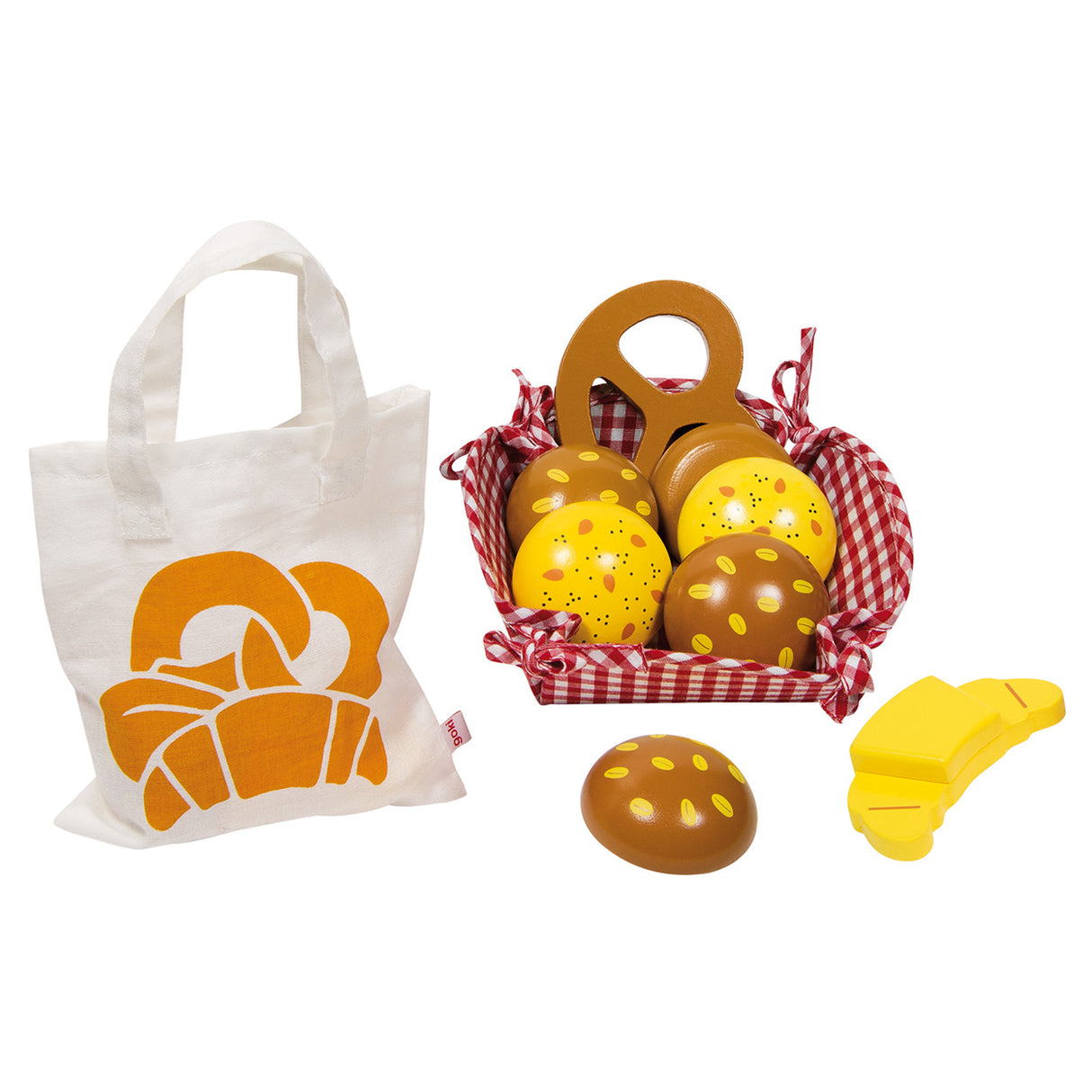 Panier de petit-déjeuner Goki Ensemble de pique-nique avec pain en bois