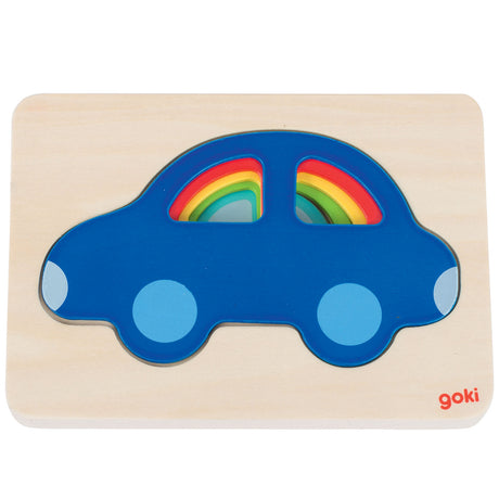 Voiture de puzzle de couche Goki, 5 couches