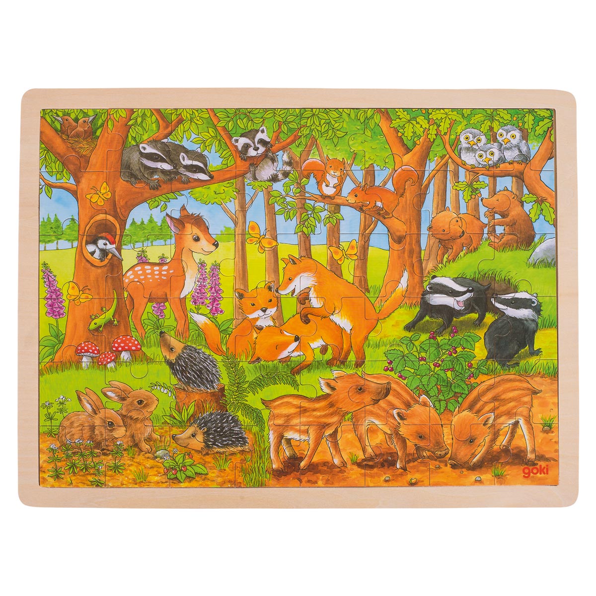 Goki lesene sestavljanke puzzle gozdne živali, 48.