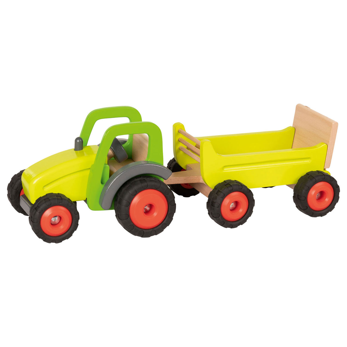 Goki wooden tractor with trailer