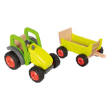 Goki wooden tractor with trailer