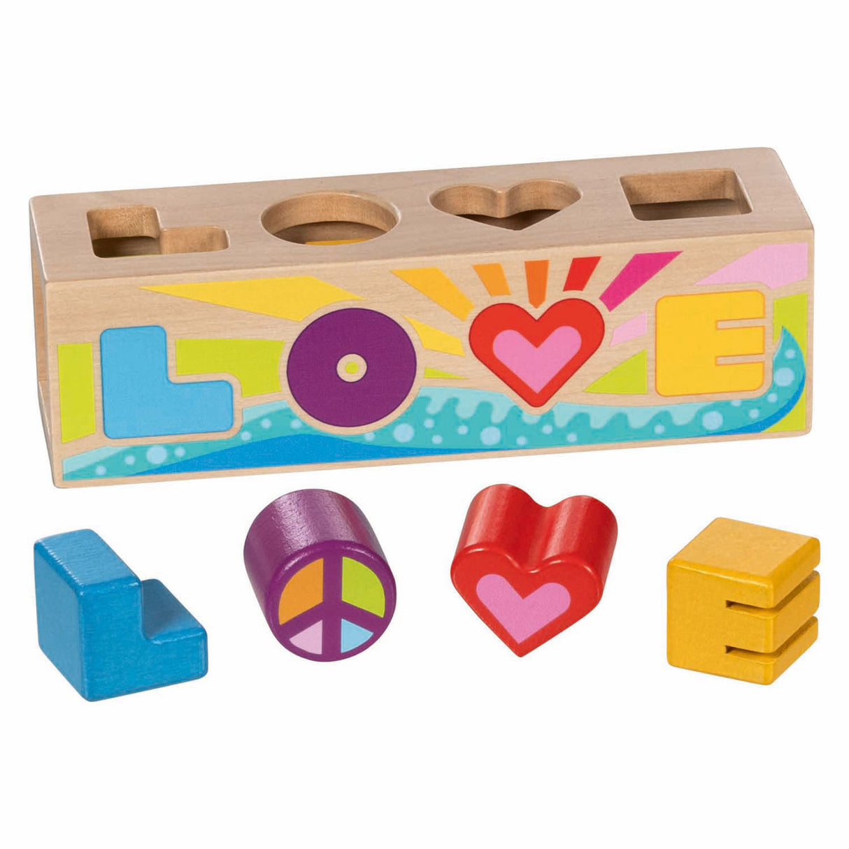 Goki boîte de tri en bois forme trieur amour