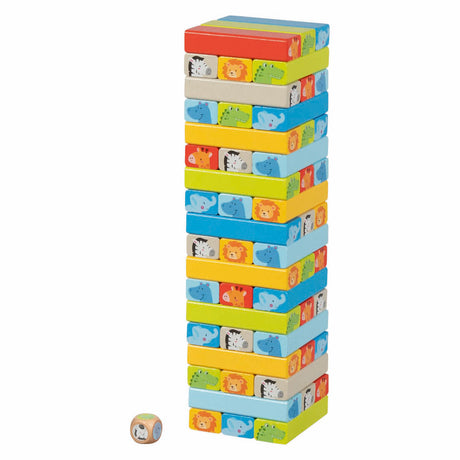 Jeu d'empilage Goki en bois à motifs animaliers