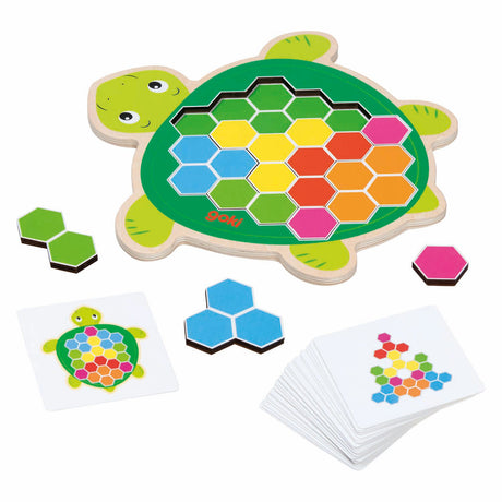 Jeu de puzzle tortue en bois Goki rose, 41ème.