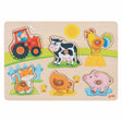 Puzzle à tenons en bois Goki à la ferme, 6 pcs.