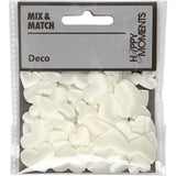 Creativ company coeurs en satin, taille 10+20 mm, épaisseur 1-2 mm, blanc cassé, 70 pièces 1 boîte